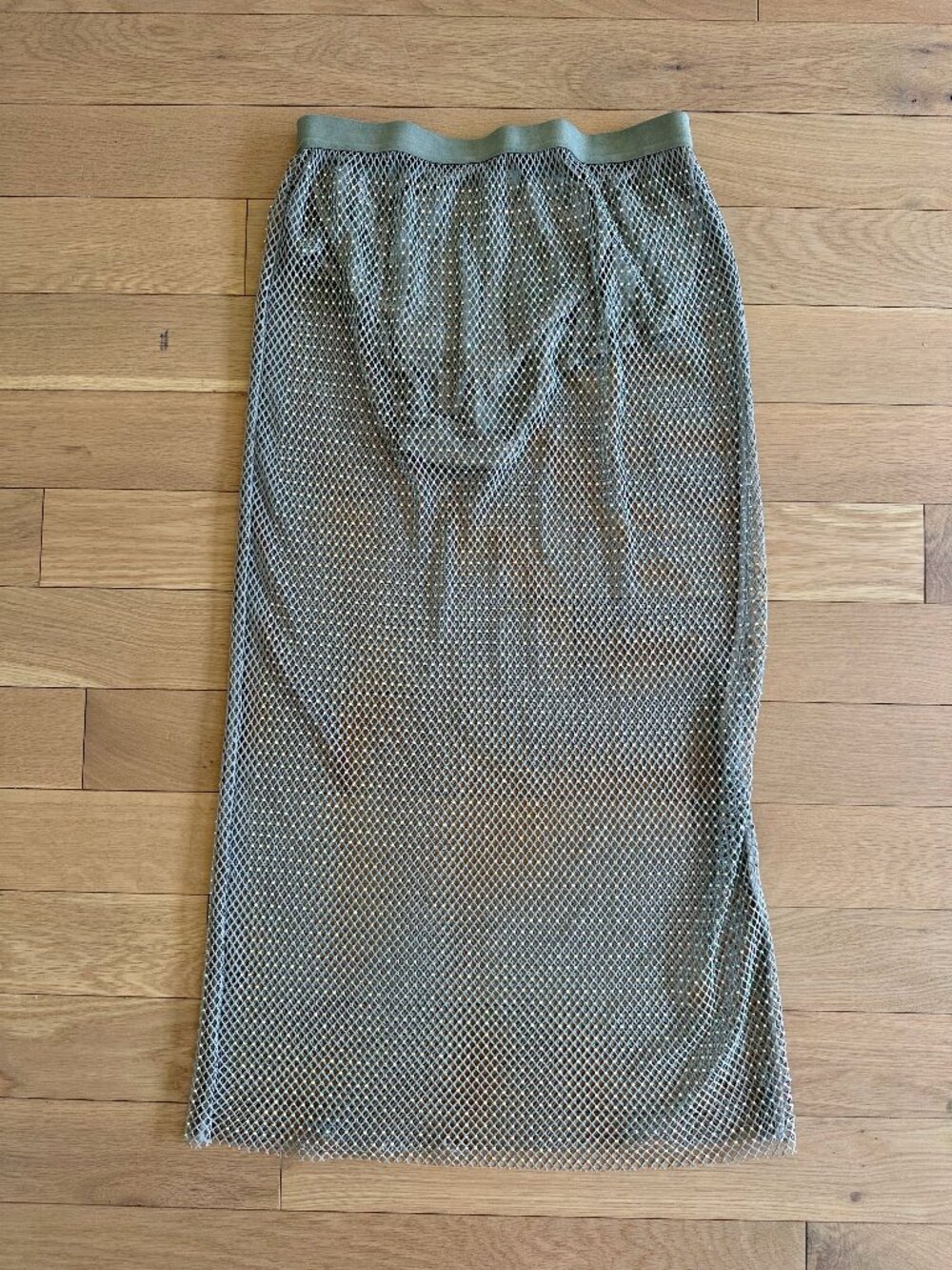 Sunday in Brooklyn Rhinestone Fishnet Maxi Skirt S